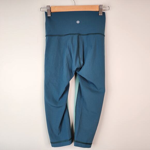 Lululemon Wunder Under Crop High-Rise Curve 17" Frosted Pine Green Jasper Size 4 - Picture 7 of 8